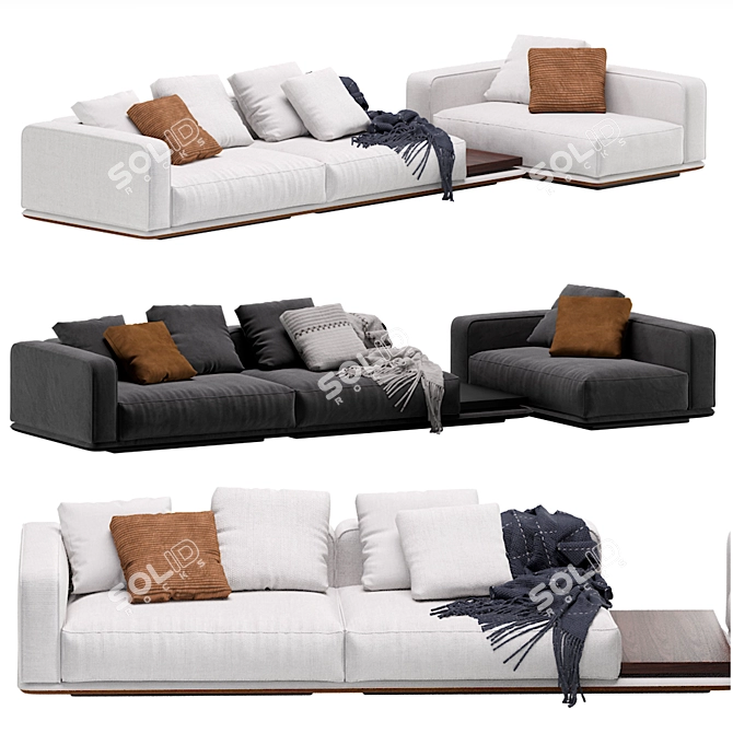 Elegant Minotti Horizonte Modular Sofa 3D model image 1