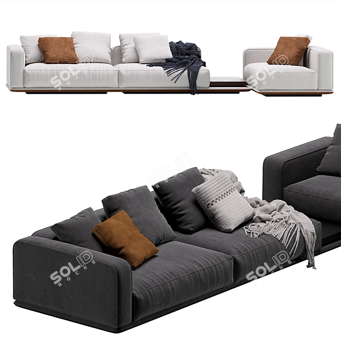 Elegant Minotti Horizonte Modular Sofa 3D model image 2