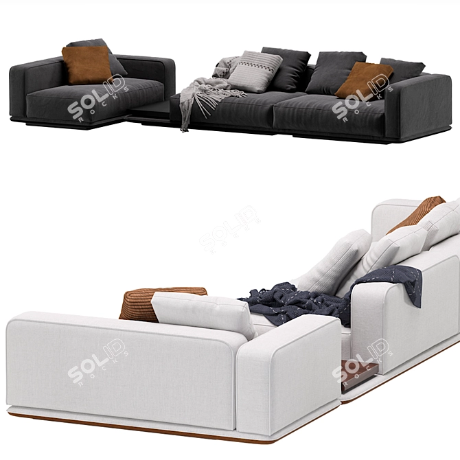 Elegant Minotti Horizonte Modular Sofa 3D model image 4