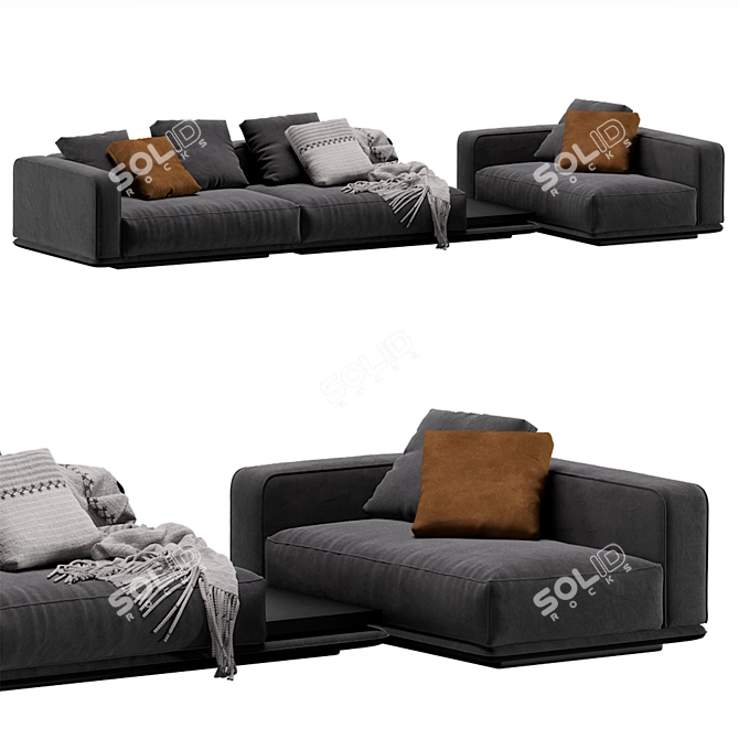 Elegant Minotti Horizonte Modular Sofa 3D model image 5