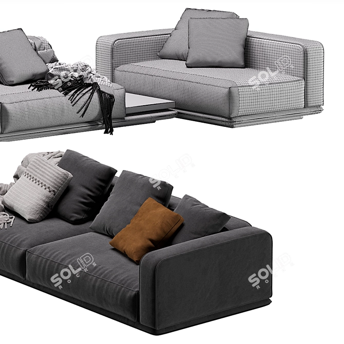 Elegant Minotti Horizonte Modular Sofa 3D model image 7