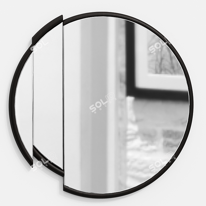 Modern Split Round Mirror 3D model image 1