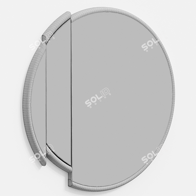 Modern Split Round Mirror 3D model image 3