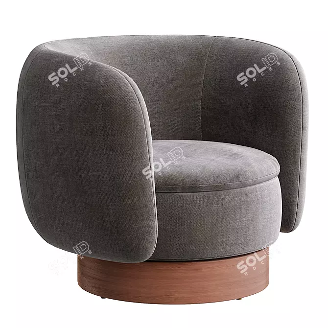 Modern Swivel Chair in Grey 3D model image 1
