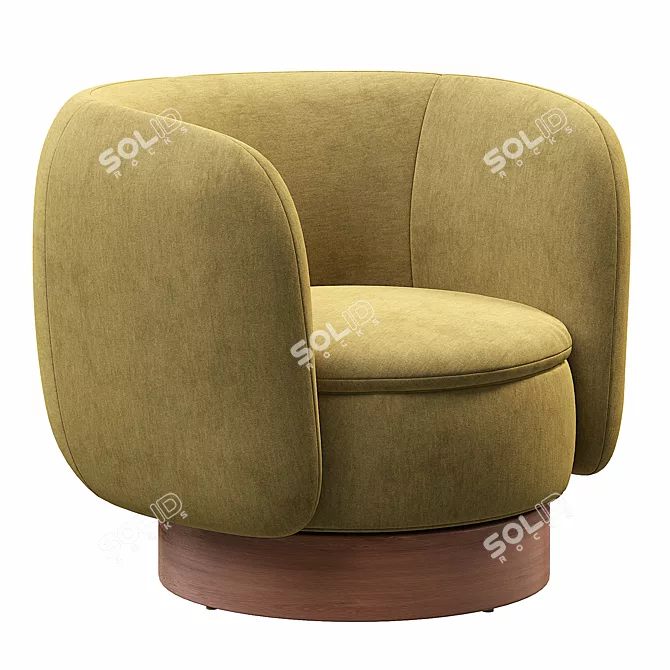 Modern Swivel Chair in Grey 3D model image 2