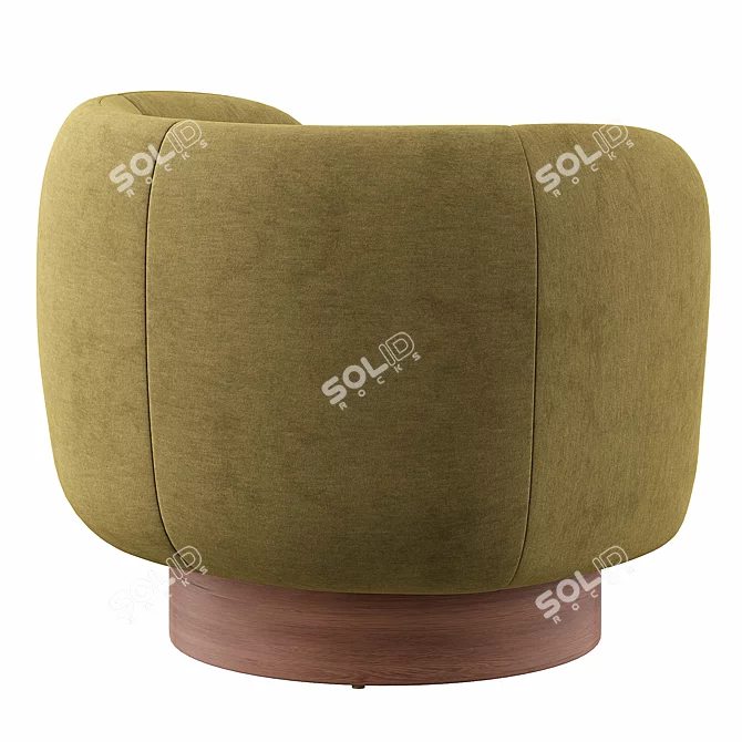 Modern Swivel Chair in Grey 3D model image 3