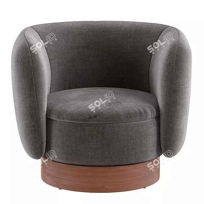 Modern Swivel Chair in Grey 3D model image 4