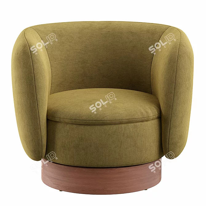 Modern Swivel Chair in Grey 3D model image 5