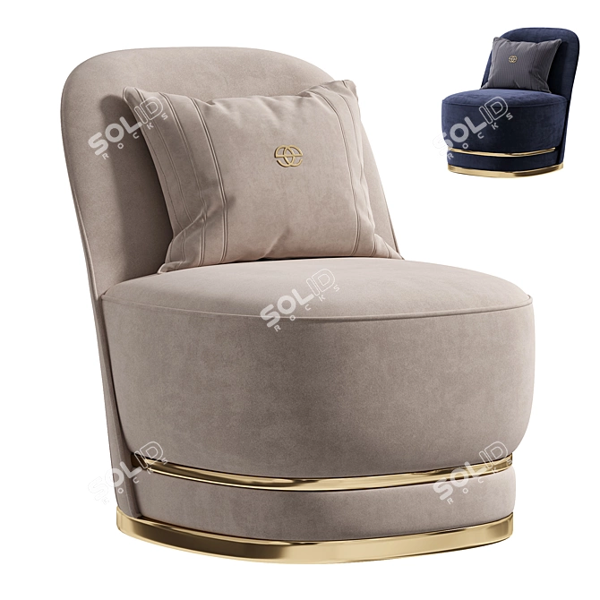 Stylish Perla Armchair For Sale 3D model image 1