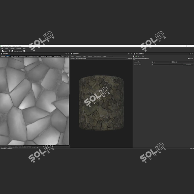 Field Stone 05 PBR Textures 3D model image 10