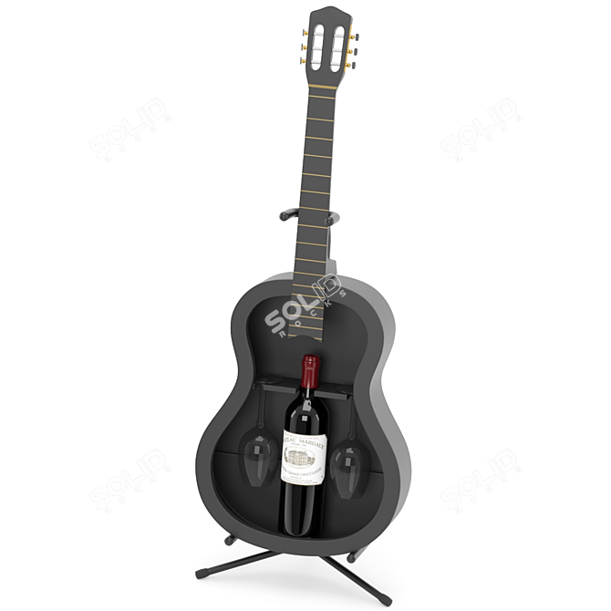 "Melodic Guitar Wine Holder 3D model image 1