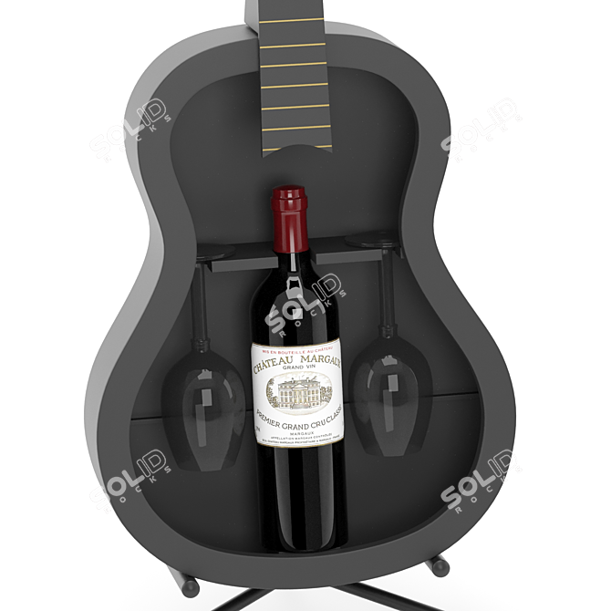 "Melodic Guitar Wine Holder 3D model image 2