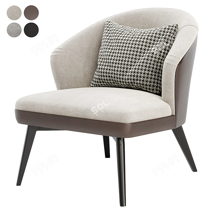 Elegant Velvet Accent Chair 3D model image 1