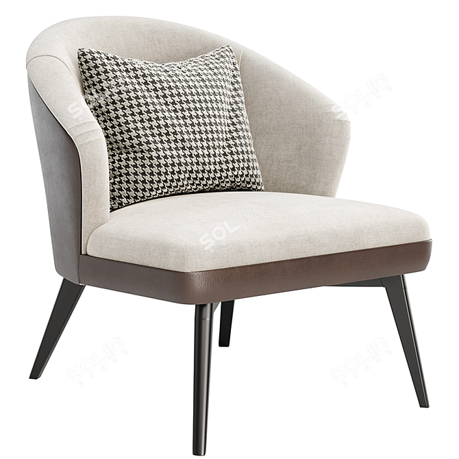 Elegant Velvet Accent Chair 3D model image 3