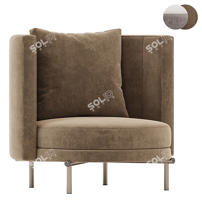 Luxury Minotti Tori Armchair Collection 3D model image 2
