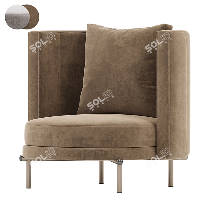 Luxury Minotti Tori Armchair Collection 3D model image 3