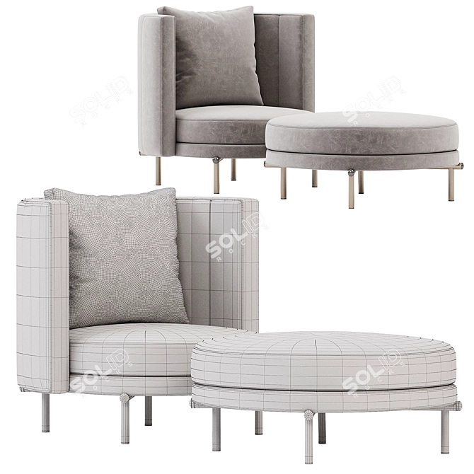 Luxury Minotti Tori Armchair Collection 3D model image 4