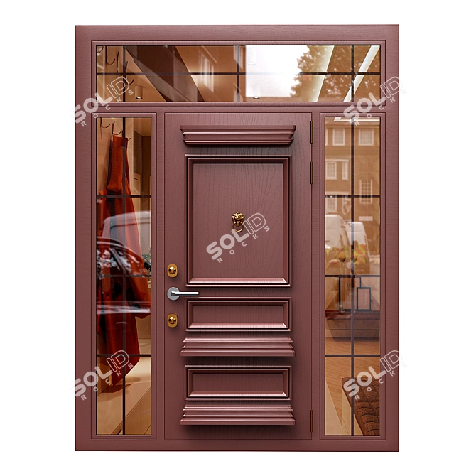 Modern RAL 8017 Door Kit 3D model image 1