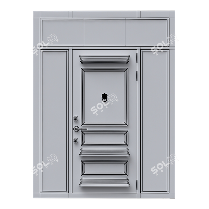 Modern RAL 8017 Door Kit 3D model image 3