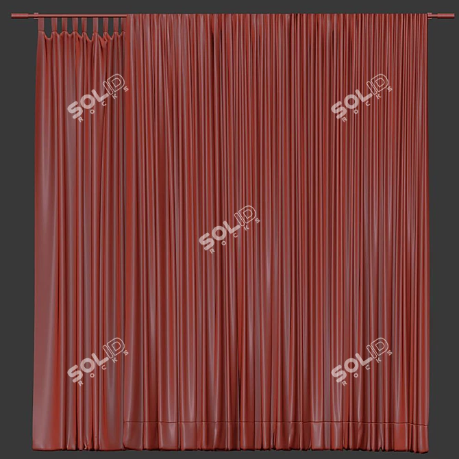 Folded Curtain 3D Model 3D model image 4