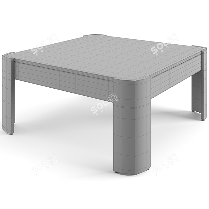 Modern Courrier Coffee Table, 100x100cm 3D model image 3