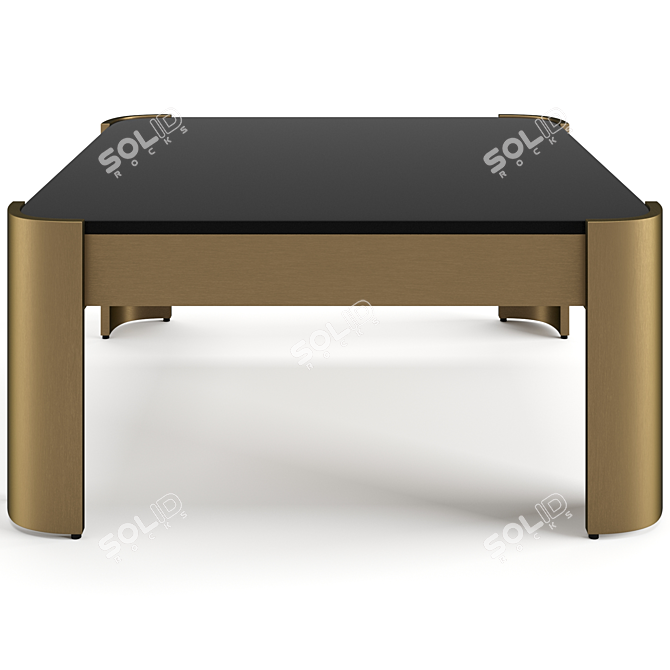 Modern Courrier Coffee Table, 100x100cm 3D model image 4