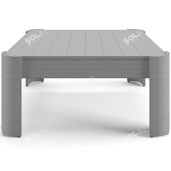 Modern Courrier Coffee Table, 100x100cm 3D model image 5