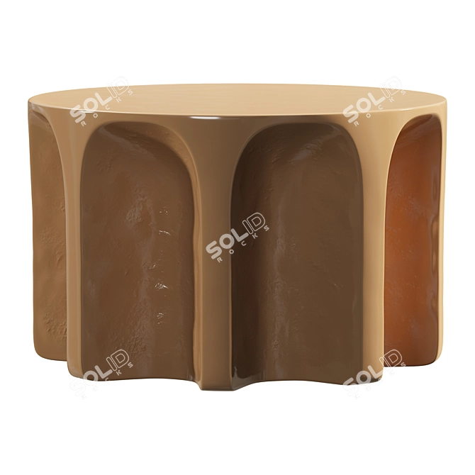 Sculptural Ceramic Coffee Table Art 3D model image 3