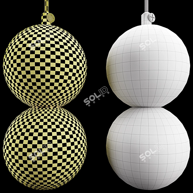 Modern Wood Concrete Pendant Lamp 3D model image 4