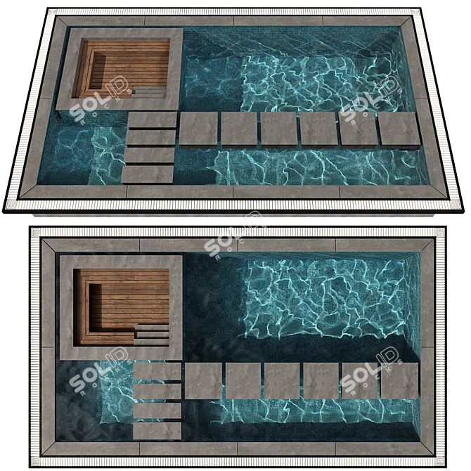 Crystal Clear Pool Model 3D model image 1
