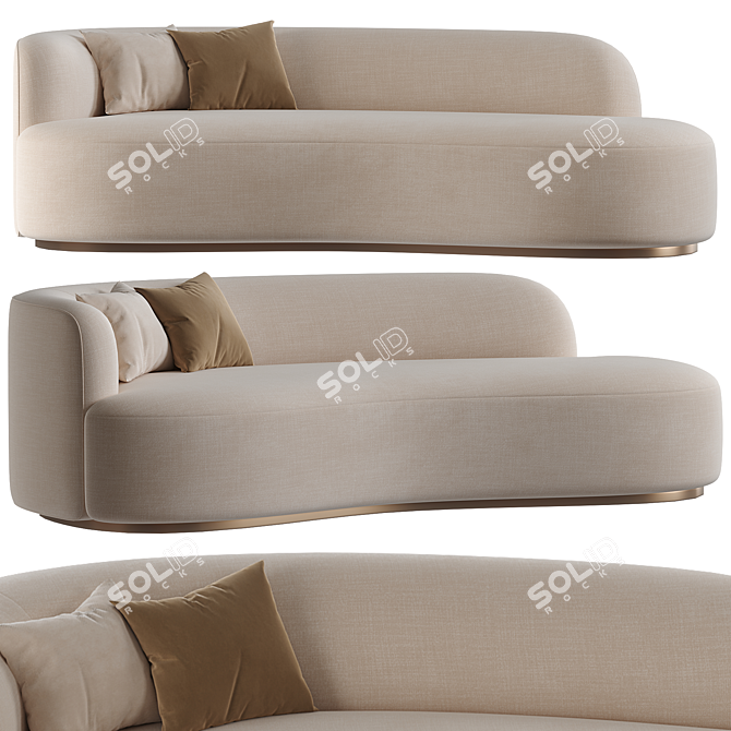 Elegant Modern Sofa by Eichholtz 3D model image 1