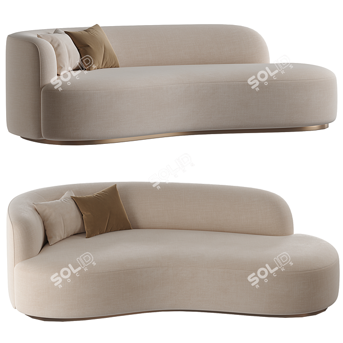 Elegant Modern Sofa by Eichholtz 3D model image 2