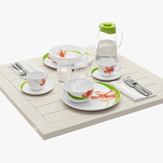 Luminarc "Sweet Impression" Dinnerware Set 3D model image 1