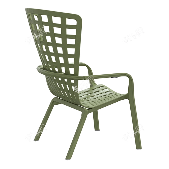 Outdoor Plastic Armchair Folio 3D model image 2