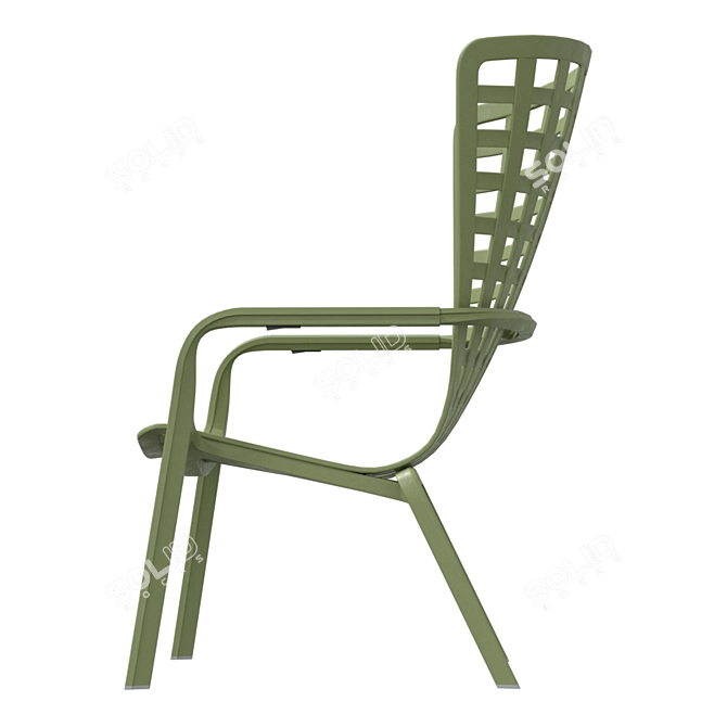 Outdoor Plastic Armchair Folio 3D model image 3