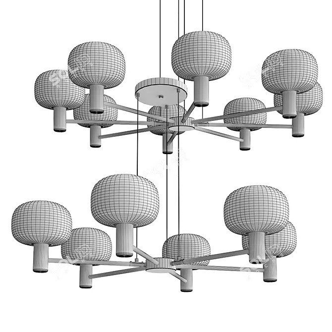 Elegant V-Ray Rendered Chandelier 3D model image 2