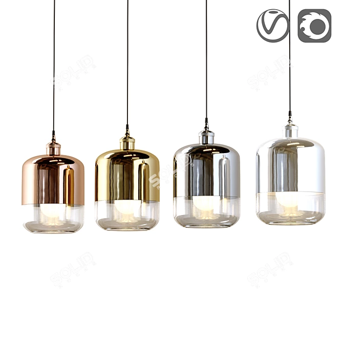 Modern Metal Pendant Light, Tallinn 3D model image 1