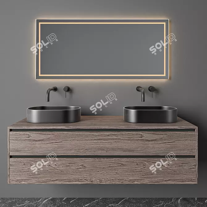 Modern Bathroom Furniture Set 3D 3D model image 1