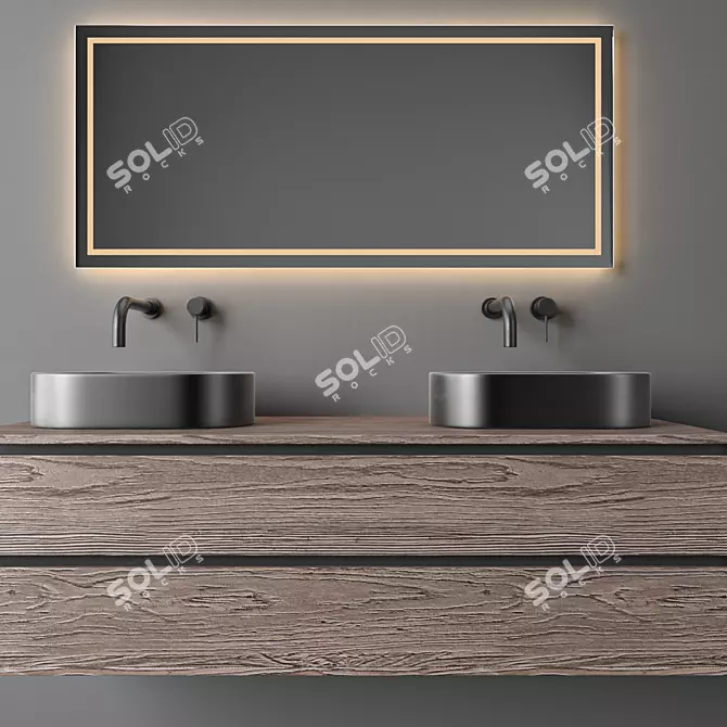 Modern Bathroom Furniture Set 3D 3D model image 3