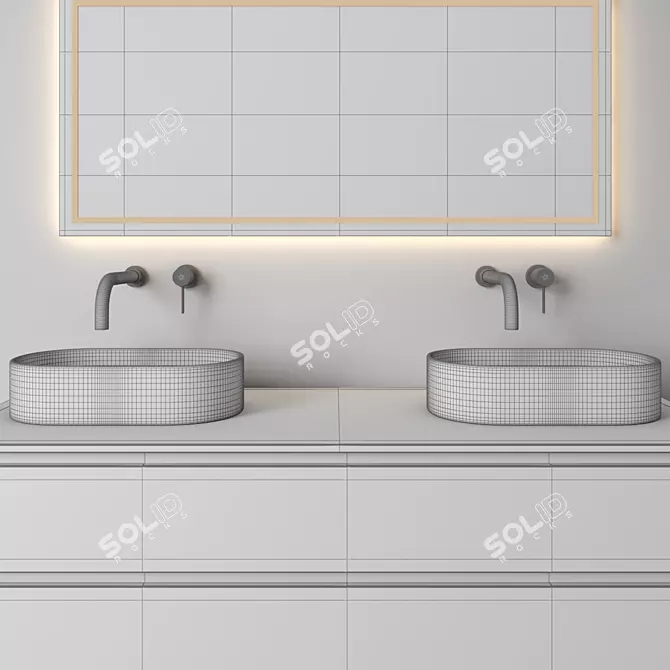 Modern Bathroom Furniture Set 3D 3D model image 5