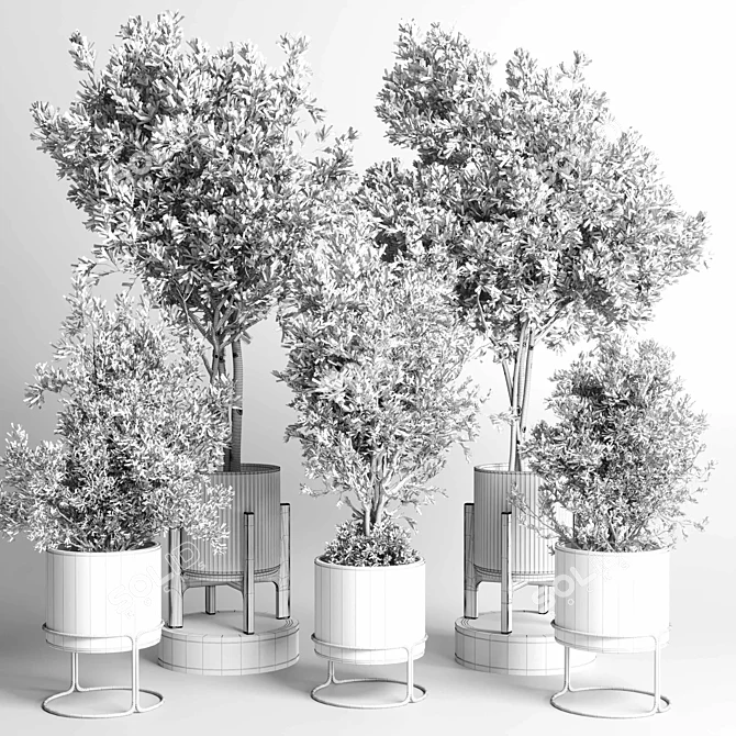 269 Plant Tree Vase Concrete 3D model image 4