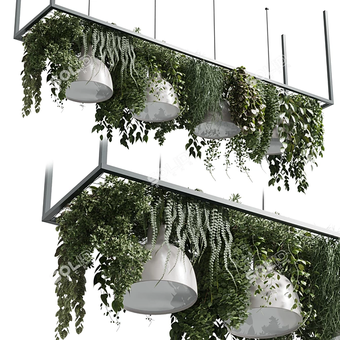 Sleek Plant Light Hanging Pendant 3D model image 2