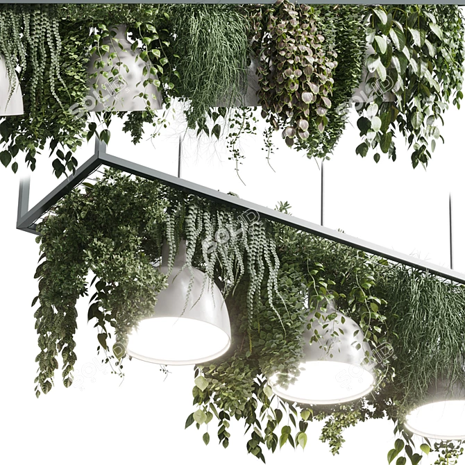 Sleek Plant Light Hanging Pendant 3D model image 3