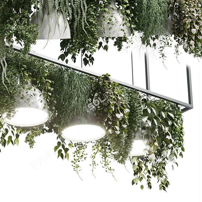 Sleek Plant Light Hanging Pendant 3D model image 4