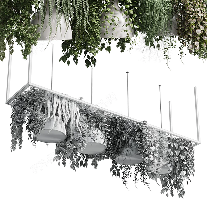 Sleek Plant Light Hanging Pendant 3D model image 5