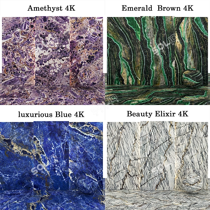 Luxury Marble Texture Collection 3D model image 2