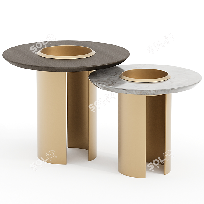 Janus Side Table Set, Versatile 3D model image 1