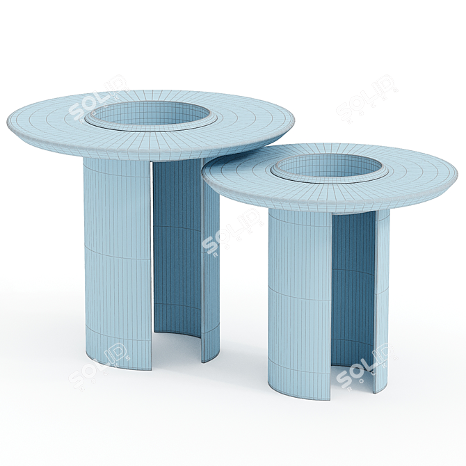 Janus Side Table Set, Versatile 3D model image 2