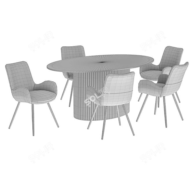 Modern Dining Chairs Set with Table 3D model image 5