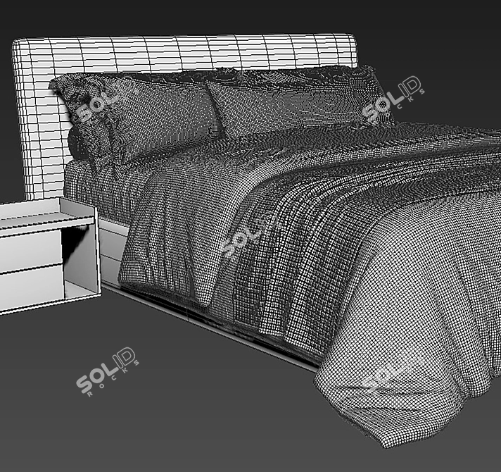 Modern Design Mesh Bed Furniture 3D model image 3